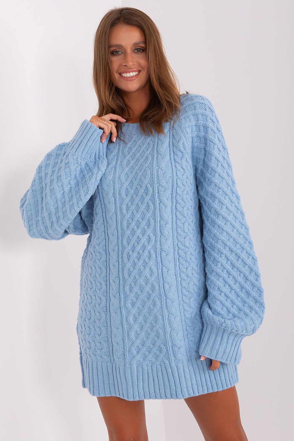   Sweter Damski Model AT-SW-2367-2.64P Light Blue - AT 