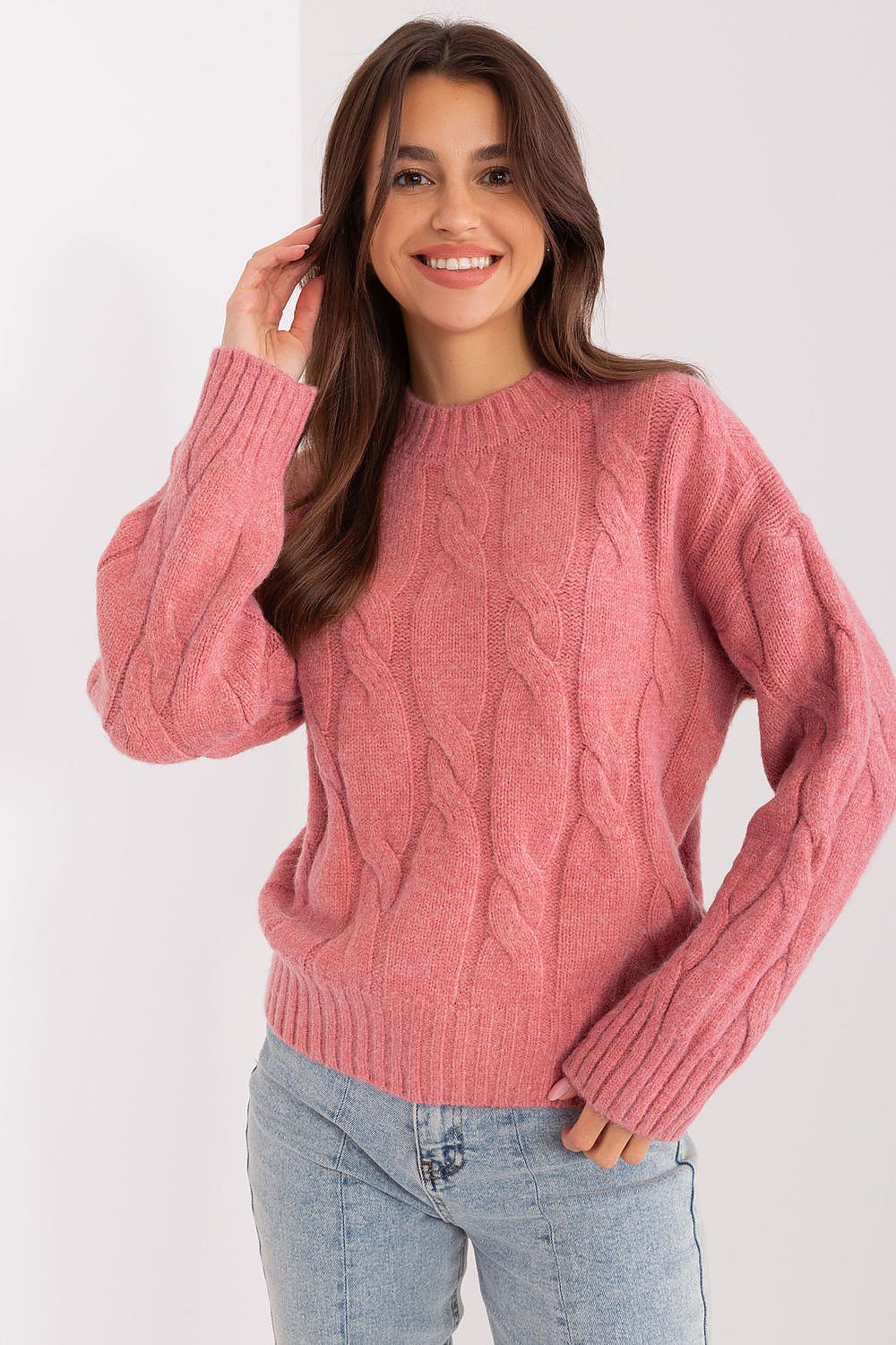   Sweter Damski Model AT-SW-0146.10P Pink - AT 
