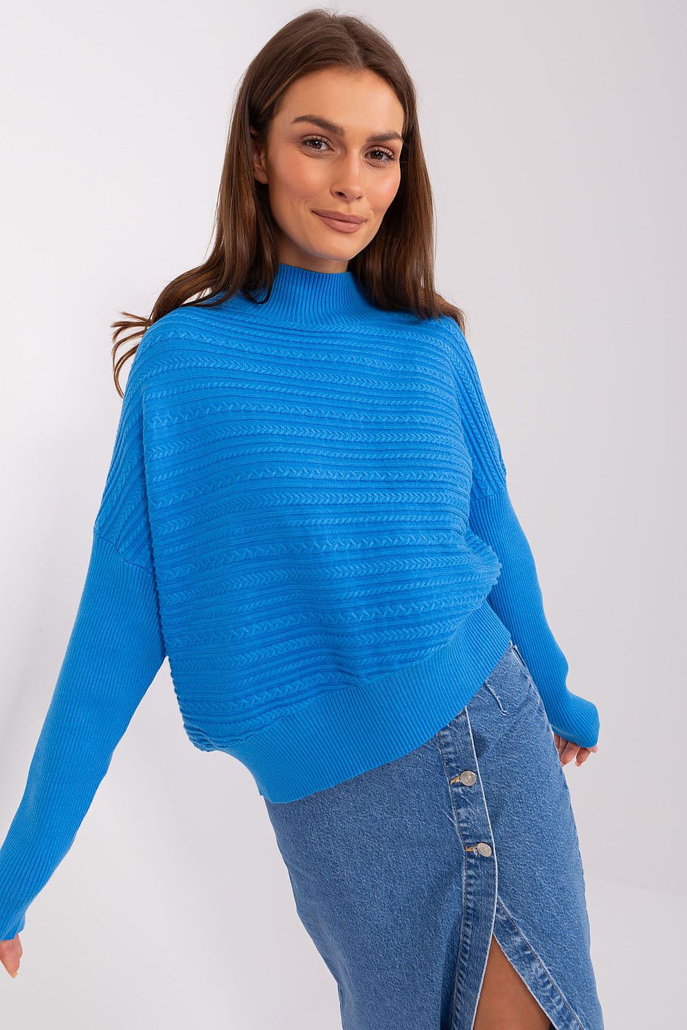   Sweter Damski Model AT-SW-2368.36X Blue - AT 