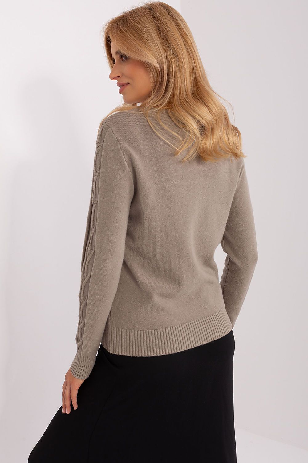   Sweter Damski Model AT-SW-2329.98P Dark Beige - AT 