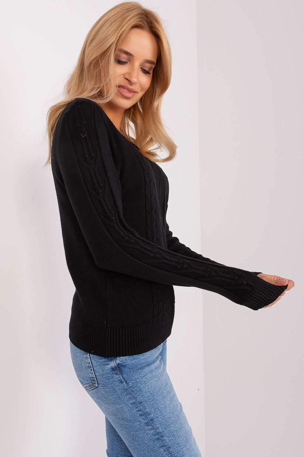   Sweter Damski Model AT-SW-2329.98P Black - AT 