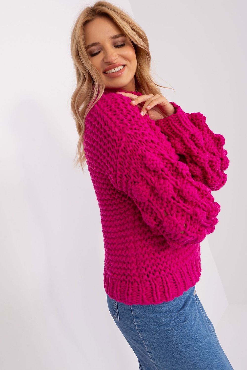   Sweter Damski Model AT-SW-2382.97P Fuksja - AT 