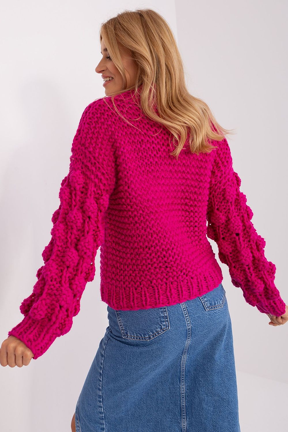   Sweter Damski Model AT-SW-2382.97P Fuksja - AT 