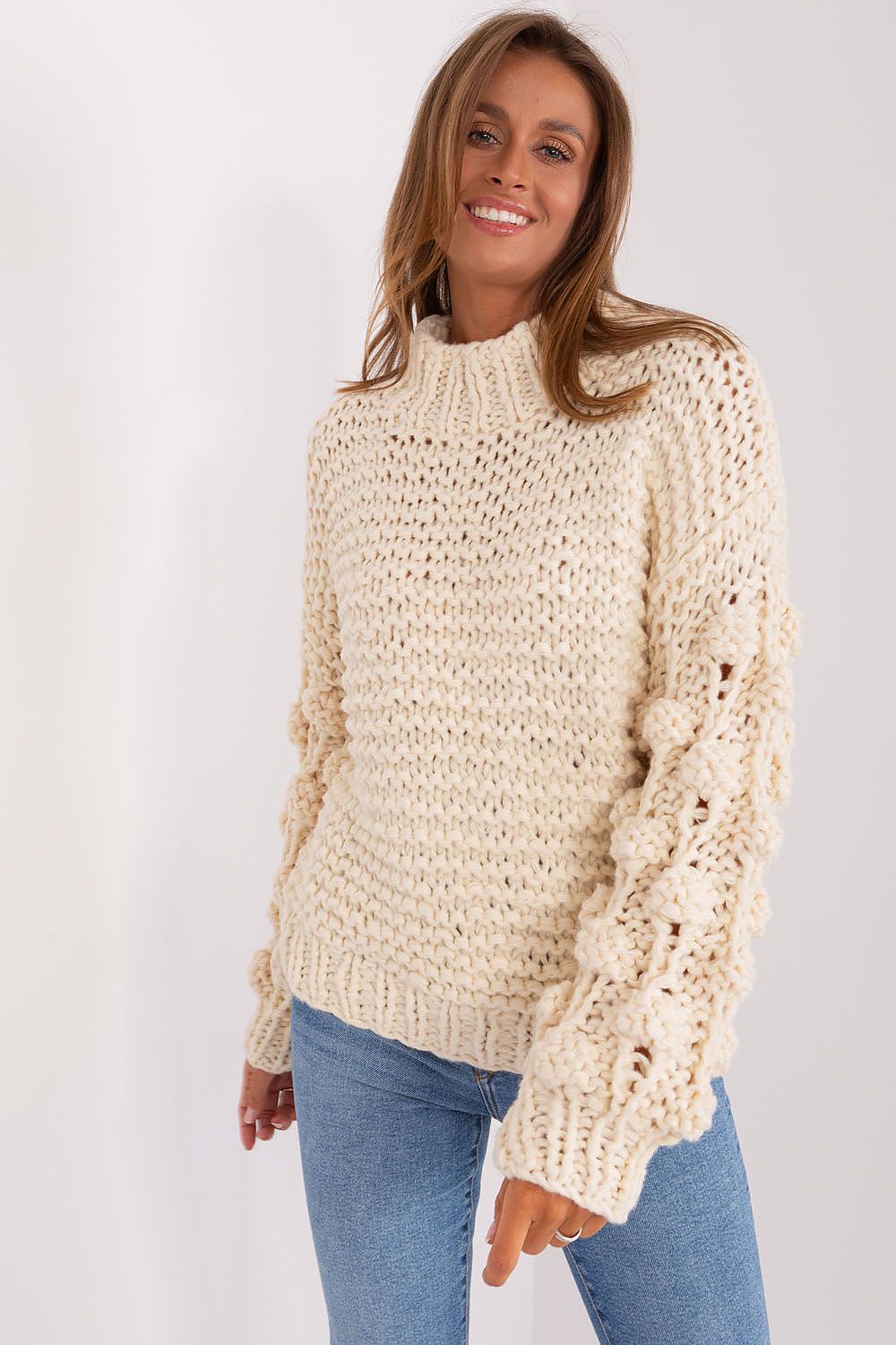   Sweter Damski Model AT-SW-2382.97P Light Beige - AT 