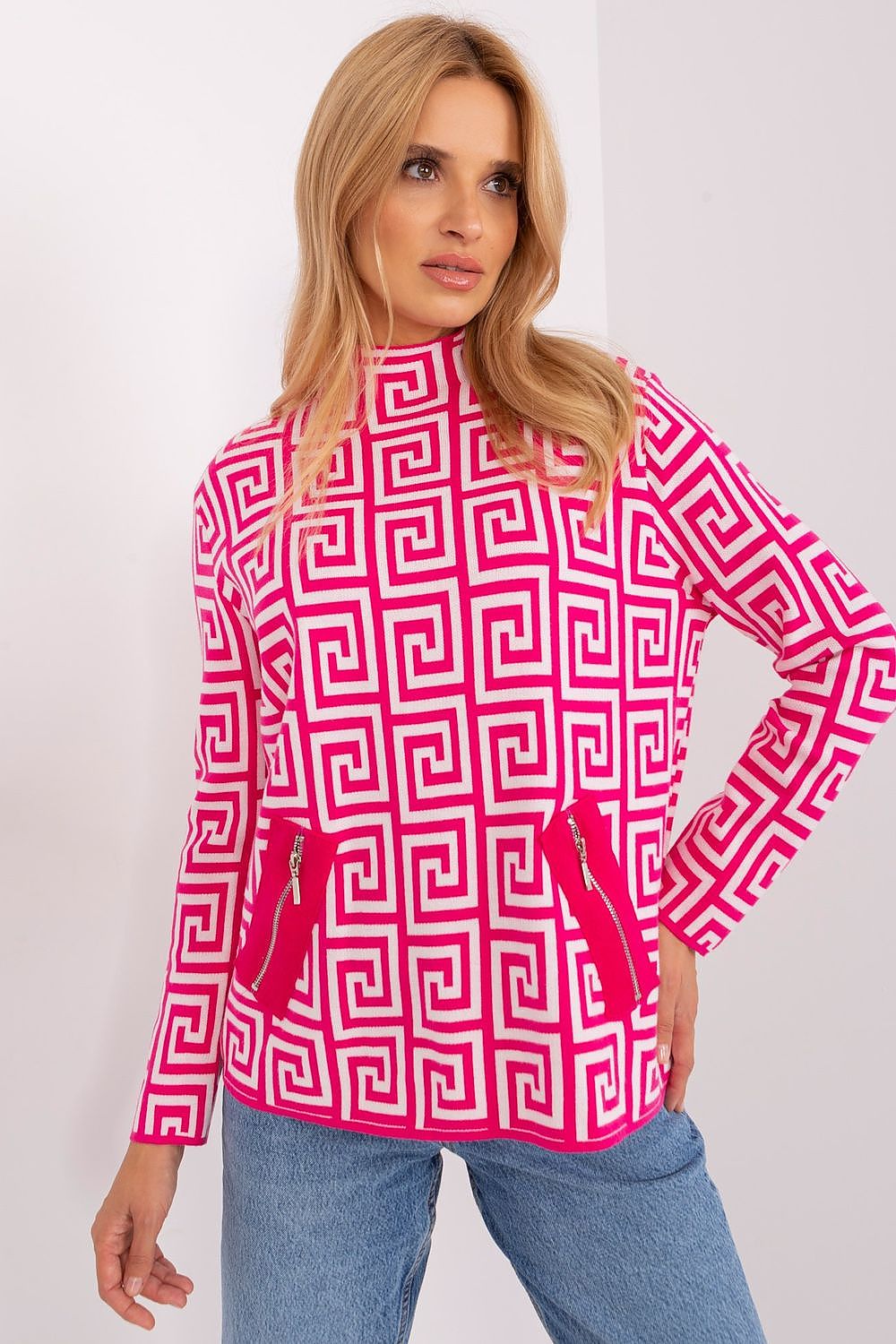   Sweter Damski Model AT-SW-2341.00P Fuksja - AT 