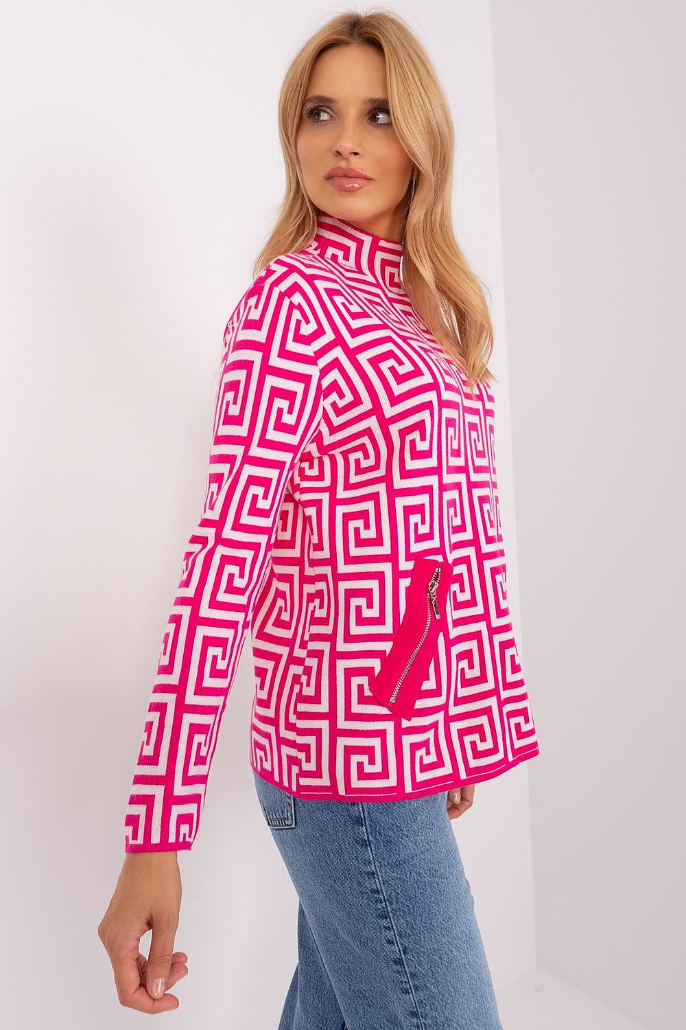   Sweter Damski Model AT-SW-2341.00P Fuksja - AT 