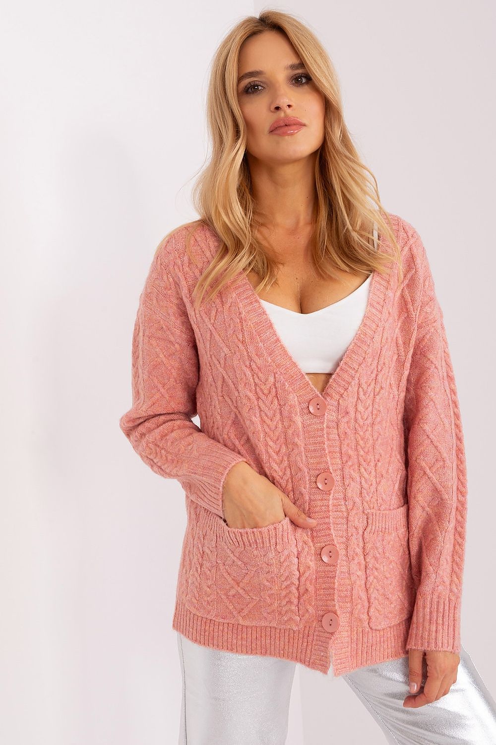  Sweter Damski Model AT-SW-2358.31 Light Pink - AT 