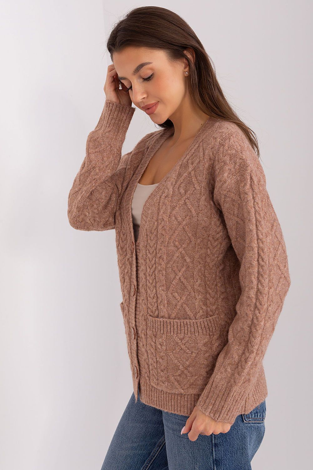  Sweter Damski Model AT-SW-2358.31 Light Brown - AT 