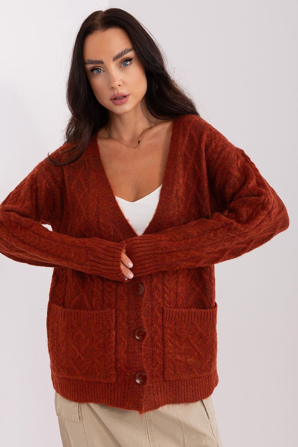  Sweter Damski Model AT-SW-2358.31 Dark Orange - AT 