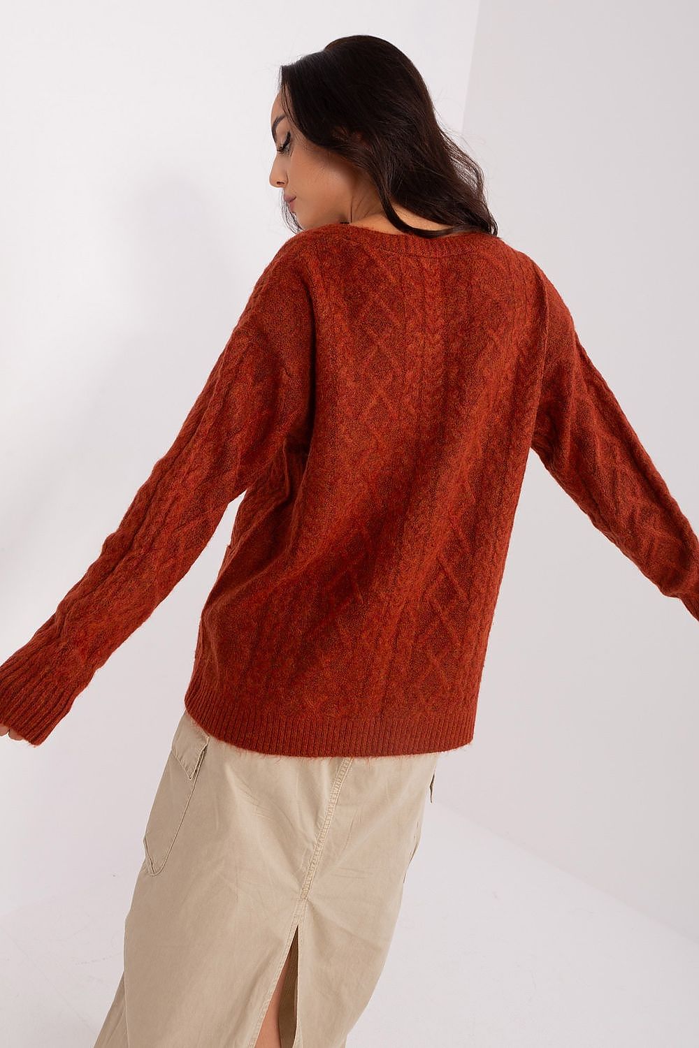  Sweter Damski Model AT-SW-2358.31 Dark Orange - AT 