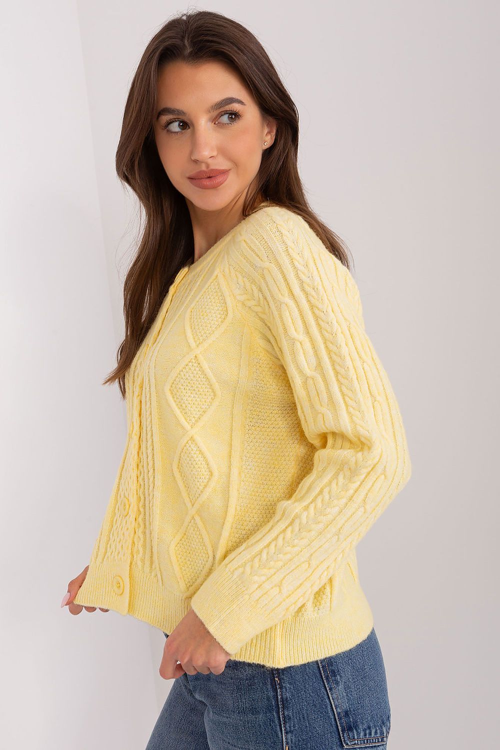  Sweter Damski Model AT-SW-2346-2.99P Light Yellow - AT 