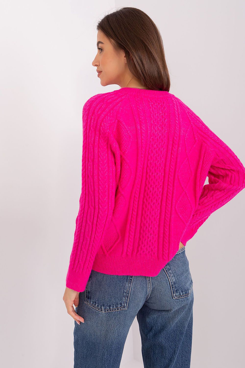  Sweter Damski Model AT-SW-2346-2.99P Fuksja - AT 
