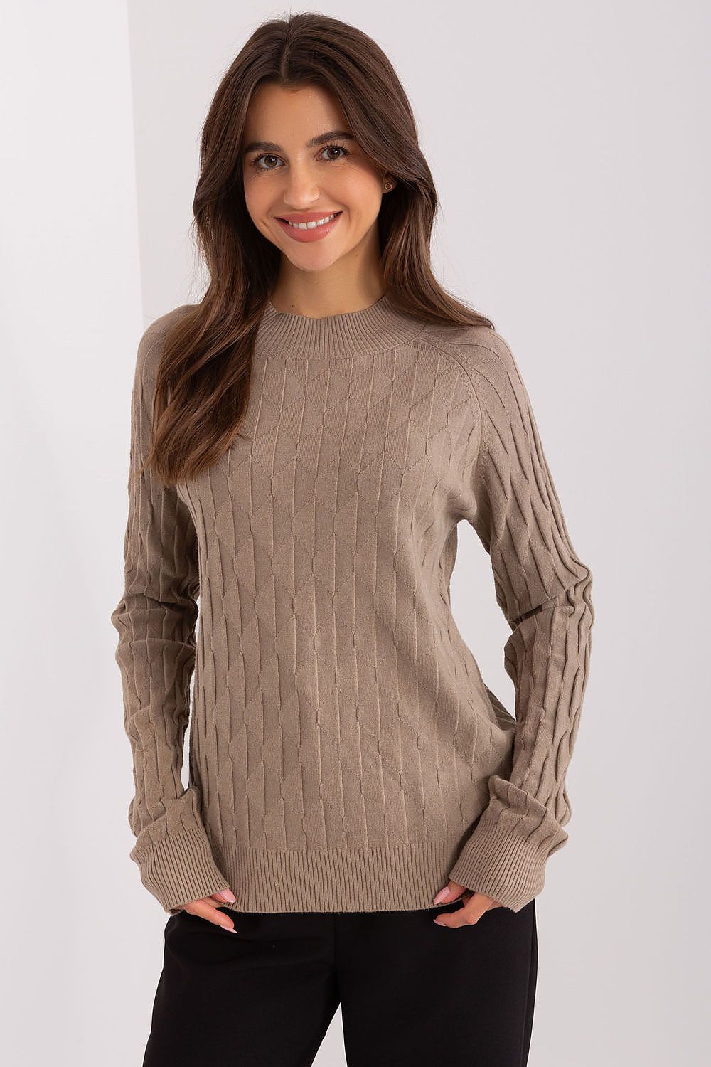   Sweter Damski Model AT-SW-2326.37X Dark Beige - AT 