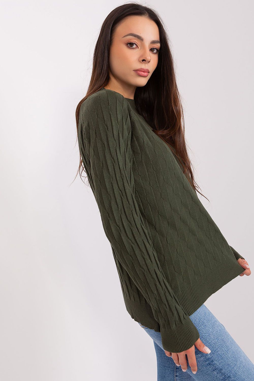   Sweter Damski Model AT-SW-2326.37X Khaki - AT 