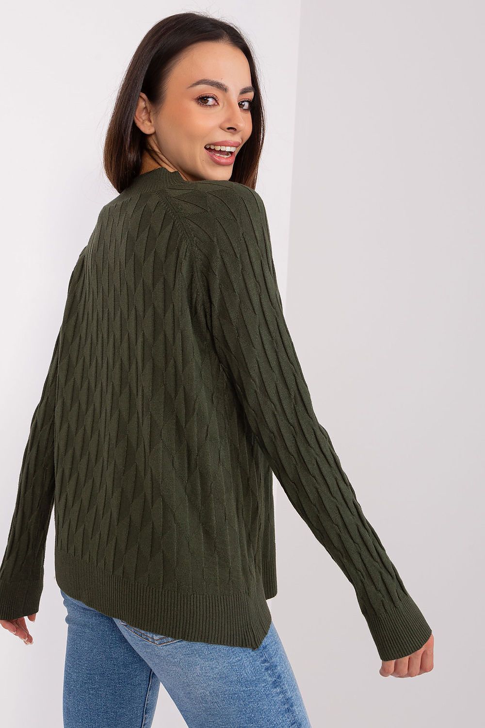   Sweter Damski Model AT-SW-2326.37X Khaki - AT 