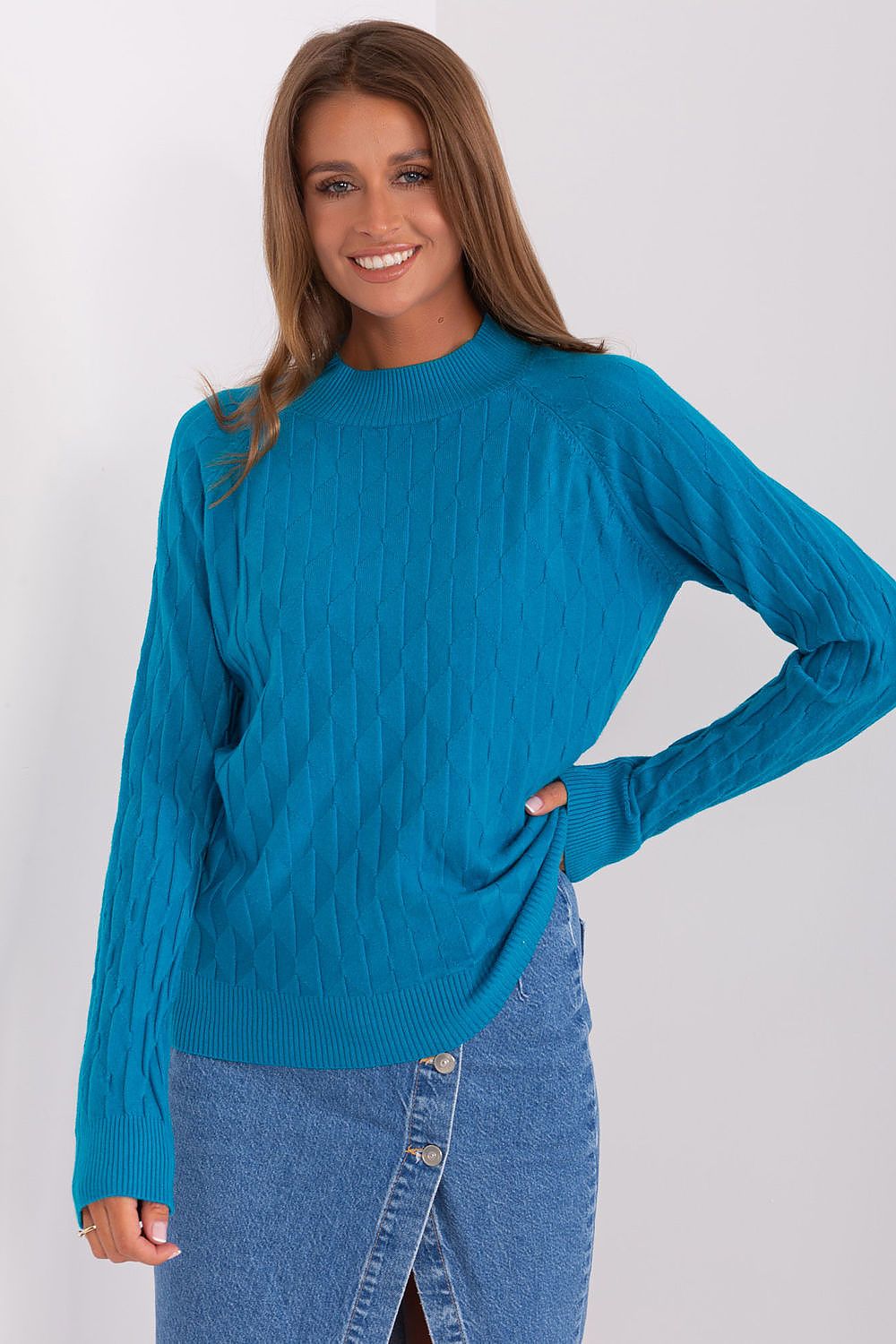   Sweter Damski Model AT-SW-2326.37X Turkus - AT 