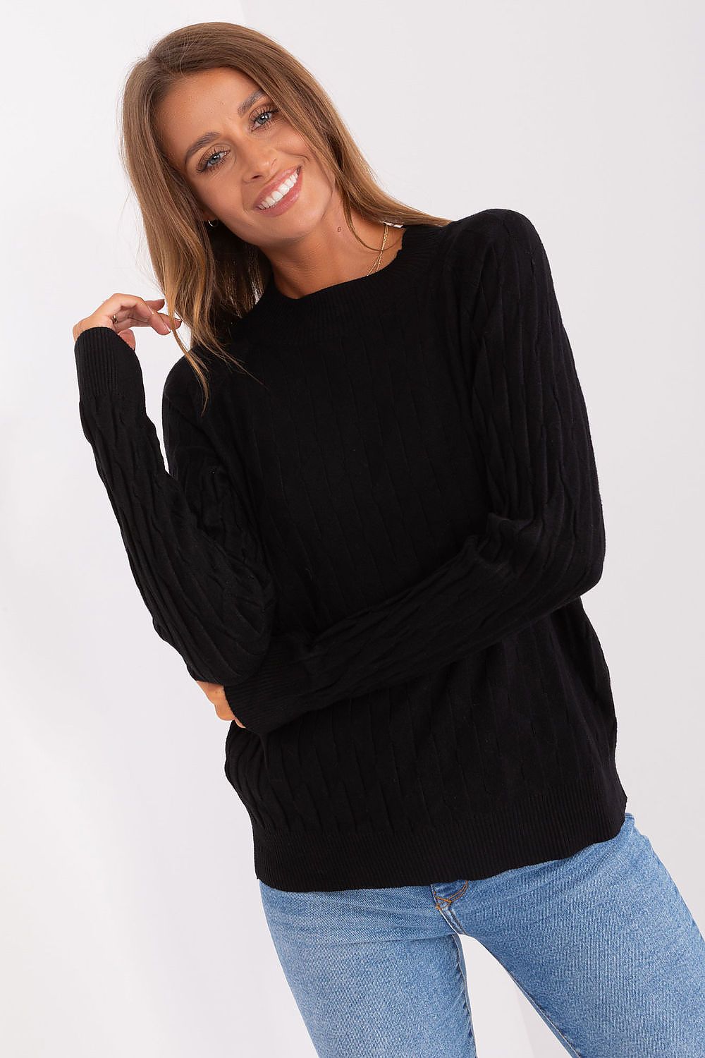   Sweter Damski Model AT-SW-2326.37X Black - AT 