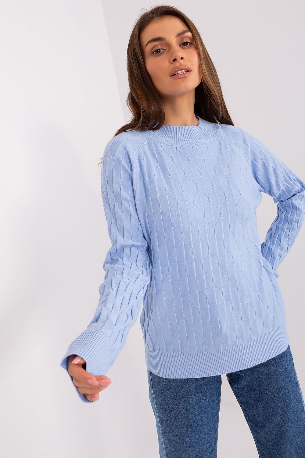   Sweter Damski Model AT-SW-2326.37X Light Blue - AT 