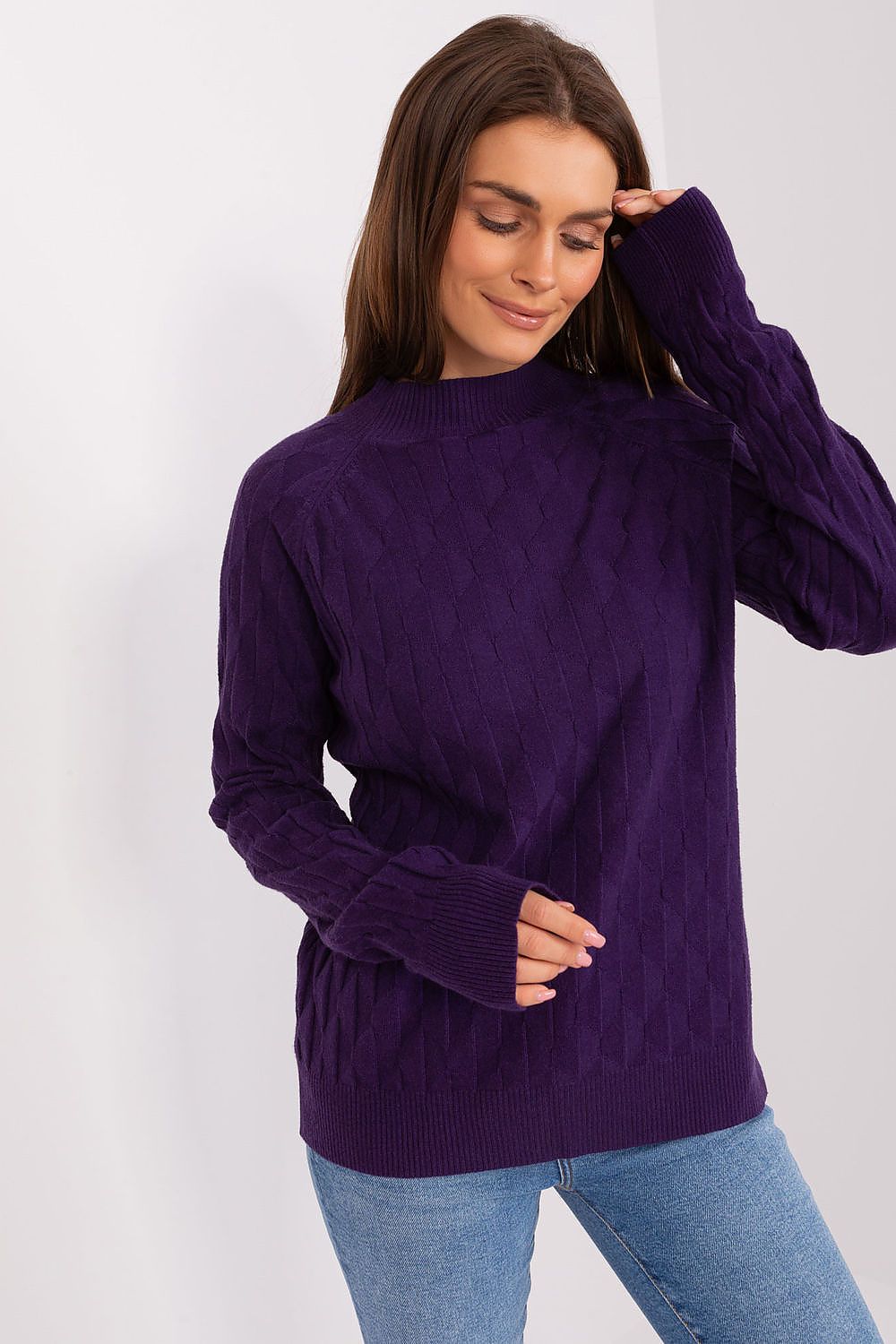   Sweter Damski Model AT-SW-2326.37X Dark Violet - AT 