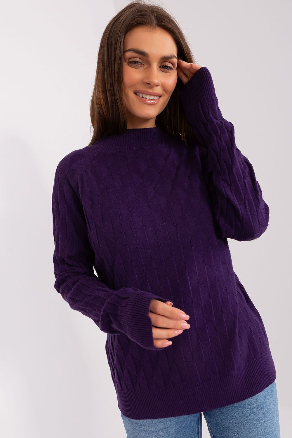   Sweter Damski Model AT-SW-2326.37X Dark Violet - AT 